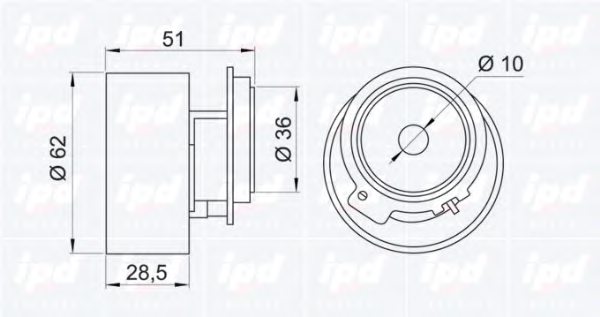 IPD 14-0554 Tensioner Pulley, timing belt